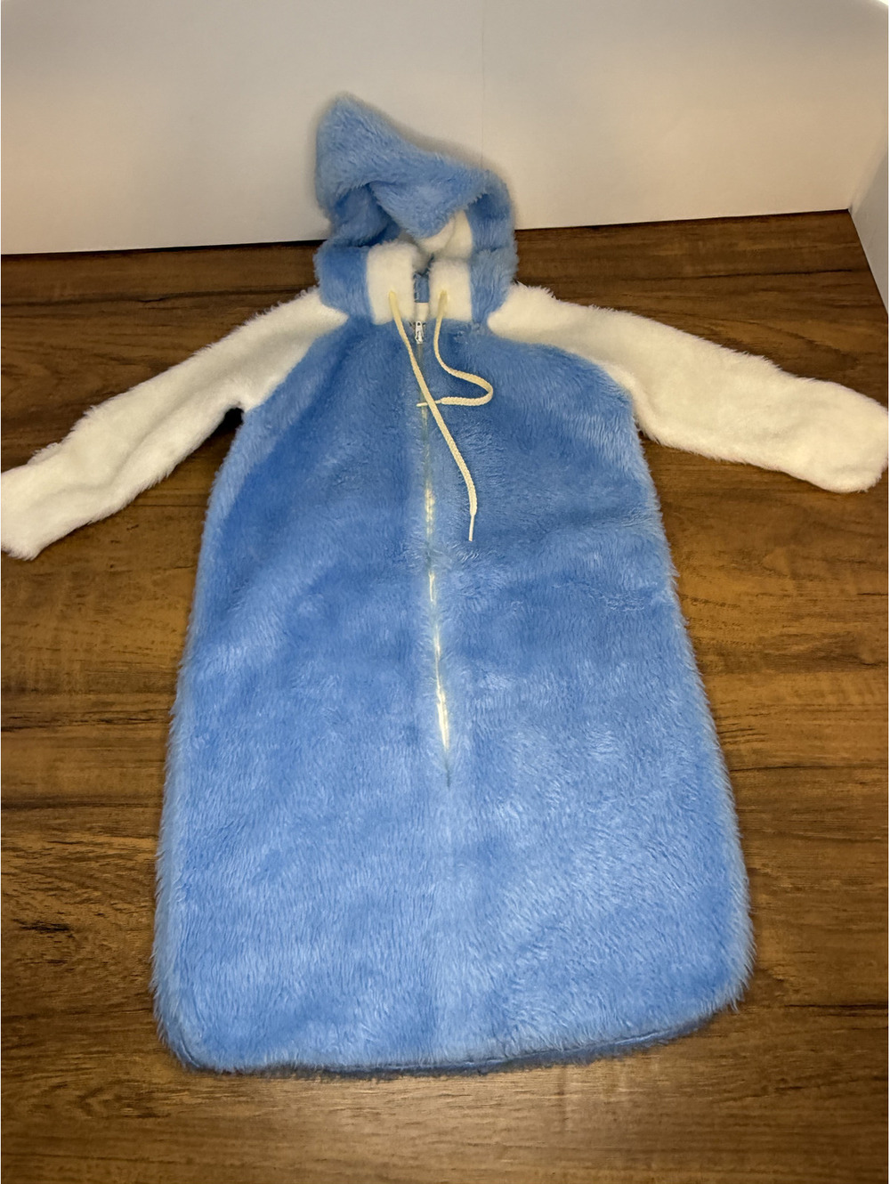 Vintage Bunnyhug by Trimfit Baby Bunting Bag 1980s Blue & White  Pram Bunting